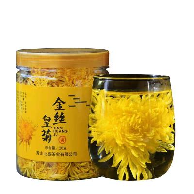 China Wholesale Blooming Tea China Huangshan Scented Tea Dry Golden Silk Chrysanthemum Tea Bottled 20g for sale