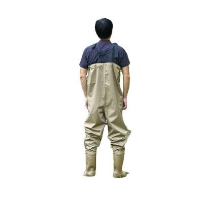 China 100% Waterproof High Quality Fishing Hunting Waterproof PVC Waders With Insulated Boot for sale