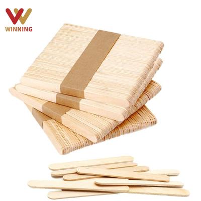 China Sustainable Gain Biodegradable Disposable Wrapped Wooden Ice Cream Sticks Custom Logo Diy Handcraft Colorful Artificial Ice Cream Stick for sale