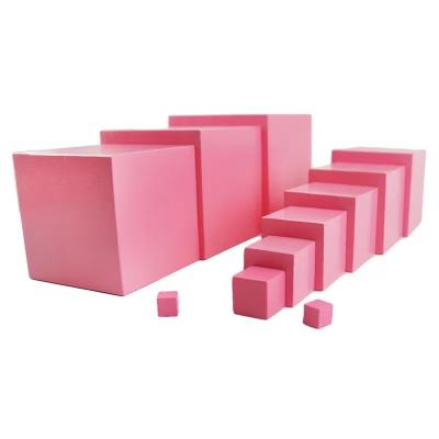 China Child Grinding Bench Winning Montessori Toy Equipment Pink Tower Game Wooden Educational Toys Teaching Aids For Children for sale