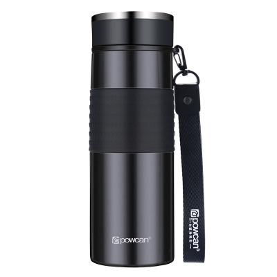 China Hot Sale 600ml Double Wall Stainless Steel Vacuum Water Bottle Insulated Portable Motivational Travel Reusable Water Bottles for sale