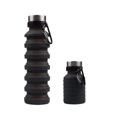 China Wholesale Viable Collapsible Water Bottle BPA Free Reusable Silicone Collapsible Water Bottles For Travel Gym Camping Rise for sale