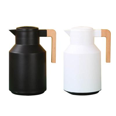 China Minimalist 1L Hot Cold Thermal Vacuum Plastic Coffee Pot With Inner Glass Refill for sale