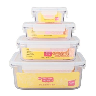 China Food Grade Eco-Friendly Airtight Airtight Microwave Safe Leakproof Plastic Food Storage Container With Lock Lids for sale