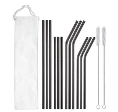 China Minimalist Amazon Hot Sale 18/8 Stainless Steel Metal Eco-Friendly Straight Reusable Drinking Straw for sale