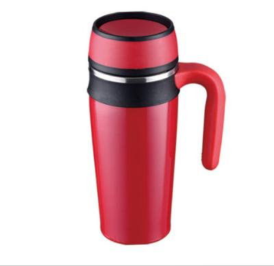 China New Style Double Wall Stainless Steel Durable Custom Insulated Thermos Coffee Travel Mug Vacuum With Handle for sale