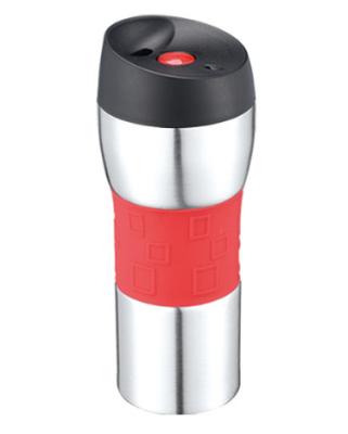 China Double Wall Stainless Steel Mugs Thermo Cups Push Button Sustainable Travel Mug for sale