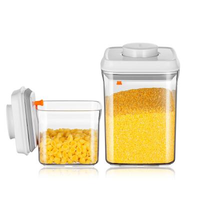 China Freshness Preservation Wholesale Food Grade Bpa Free Kitchen Organization Stackable Cereal Dispenser Boxes 2 Piece Set for sale