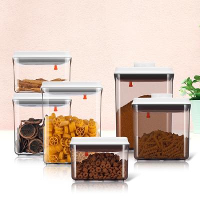 China Freshness Keeping Top Lids POP Food Grade PP AS Acrylic Liquid Or Dry Foods Airtight Food Storage Containers Sets for sale