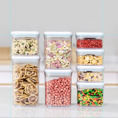 China Hot Sale 8 Pcs Freshness Preservation Set Food Storage Containers Airtight Easy Open And Lock Plastic Dry Storage Container for sale