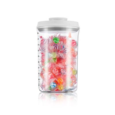 China Keep Freshness 2000ML Snack Storage Stackable Round Glass Bulk Candy Bottle Tall Airtight Jars With Lids for sale