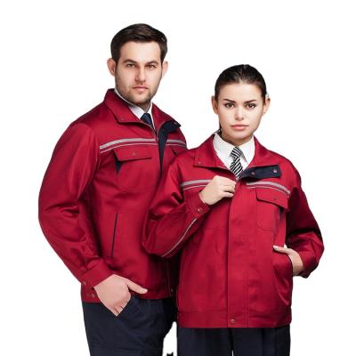 China Popular cotton work jacket and pants uniform men work suit clothing safety car repair anti-static clothing for sale