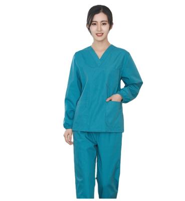 China Breathalbe Two Piece Set Uniform Lady Beauty Cotton Work Nursing Fabric Scrubs Set Hospital Uniforms for sale