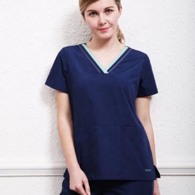 China Wholesale Medical Shirts Designs Cherokee Hospital Short Sleeve Jogger Plus Size Hospital White Nursing Scrubs Tops Nurse Uniform for sale