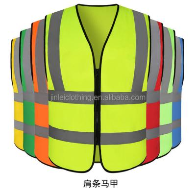 China Water Proof Custom Logo Pockets Construction Wholesale High Visibility Safety Reflective Vest for sale