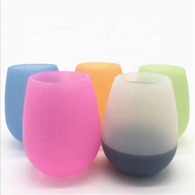 China Wholesale Silicone Stemless Frosted Wine / Beer Mug Factory Viable for sale