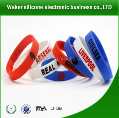 China Eco-friendly Soccer Club Silicone Wristband, Soccer Silicone Wristband, Silicone Wrist Band for sale