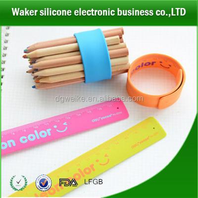 China Pop on easily silicone slap band ruler, slap bracelet for sale