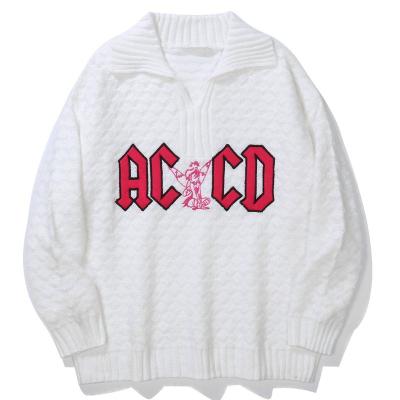 China OEM&ODM Customized Spring Parride New Fashion Casual Oversize Cartoon Embroidery Men's Long Sleeve Sweater Knit Sweater for sale