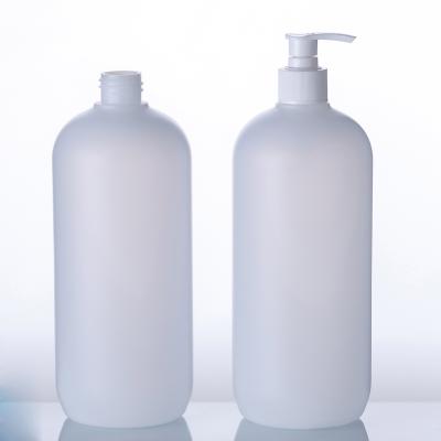 China Large 1L Bathroom Cosmo Round Soft Pe Bottle Set With Lotion Push Pump For Bath Lotion for sale