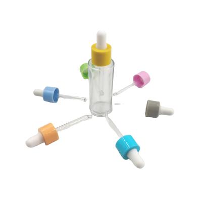 China 18/410 Non Refillable Plastic Pipette Teats Dropper Collar Frosted White Cap Dropper for sale