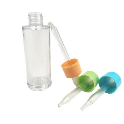 China 18/415 non refillable plastic teat with pipette dropper bottle collar snap on dropper cap for sale