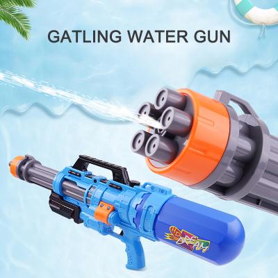 China Hot Sale Outdoor High Pressure Gatling Water Gun Large Capacity Amazon Summer Beach Party Water Gun Toy For Kids Adults for sale