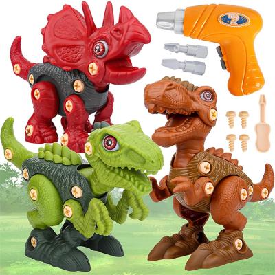 China Hot Selling Eco-friendly Material Factory Stem Educational Building Playing Game Electric DIY Disassemble Dinosaur Toys Model For Boys Children for sale