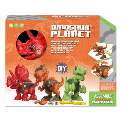 China Eco-friendly Material Hot Selling Custom Amazon Educational Building Playing Toy Take Apart Dinosaur Assemble Triceratops Puzzle Set For Kids Children for sale