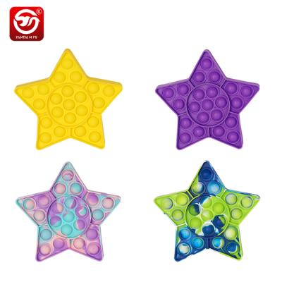 China Special factory direct restless person toy star shape anti-stress toy silicone push noise bubble game needs Anti-stress game for sale