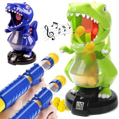 China Toy Amazon Hot Selling Custom Electronic Air Gun Shooting Target Toys LCD Score Disc Dinosaur Shooting Multiplayer Game For Kids for sale