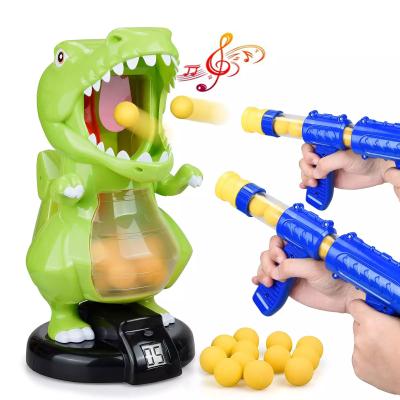 China Electronic Multiplayer Ball Toy Air Pump Roaring Sound Dino Shooter Game With EVA Foam Toy Hot Selling Electronic Interactive for sale