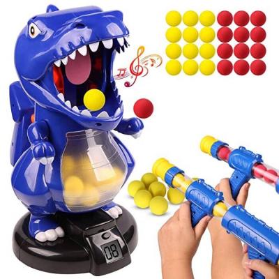 China Toy Amazon Hot Selling Kids Toys Electronic Target Practice Dinosaur Shooting Game Electronic Shooting Game With Air Pump 2 Gun LCD Display Score Disc for sale