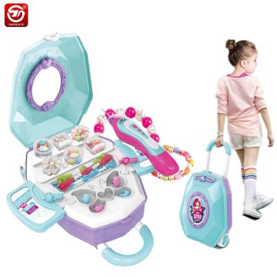 China Amazon INSTANT Hot Selling Kids Pretend Hair Beader Playing Toys 2 in 1 DIY Jewelry Beading Beauty Set Gift for Kids Girls for sale