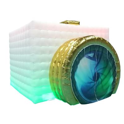 China Inflatable Event Air Camera Shape Photo Booth With Led Light for sale