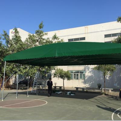 China High Reinforced Aluminum Outdoor Foldable Storage Warehouse Push And Pull Tent With Wheels for sale