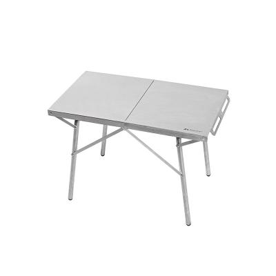 China Foldable Stainless steel Garden Foldable Table Portable Camping Rectangle Half Picnic Outdoor Folding Tables for sale