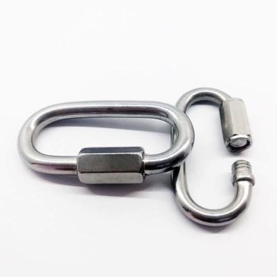 China Heavy Industry 304/316 Stainless Steel Heavy Industry 304/316 Ring Carabiner Heavy Duty Quick Connector Quick Link Straight Snap Hook for sale