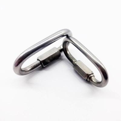 China Wholesale heavy industry hardware carabiner ss304 ss316 carbon steel shaped carabiner quick link hook for sale