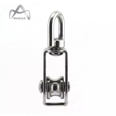 China High Quality Stainless Steel Rope Fittings M15 Heavy Steel Single Wheel Swivel Hoist Pulley Block for sale