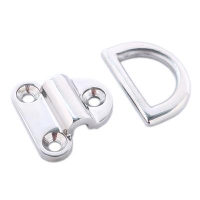 China SS316 Stainless Steel Marine Hardware Mirror Polish Marine Grade SS316 Boat D Ring Folding Pad Eye for sale