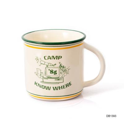 China Custom Gift Mug from Sustainable Sublimation Travel Mug Retro Outdoor Camping Cup Creative Water Cup Company Ceramic for sale