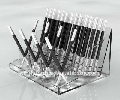 China Eco-friendly Clear Lucite Makeup Pencil Display Organizer Acrylic Display for Eye Liner Acrylic Eyeliner Holder for sale