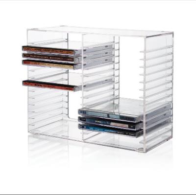 China CD Rack Acrylic CD Tower or clear Acrylic DVD display rack 30 CDs for sale