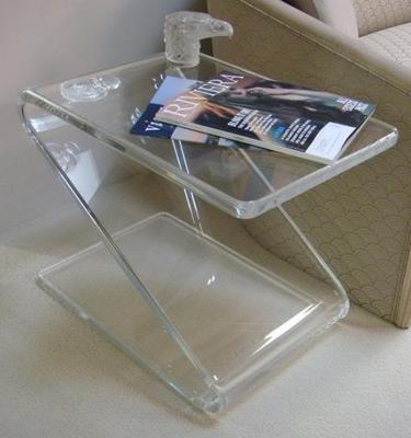 China Small coffee table z-shaped acrylic end table or acrylic display table for sale