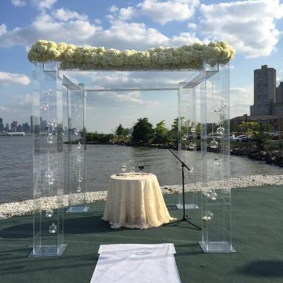 China Clear Lucite Acrylic Plexiglass Wedding Chuppah Clear Acrylic Gazebo Arch Wedding Tent for sale