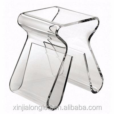 China Durable high quality clear acrylic chair with magazine rack for sale