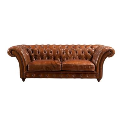 Cina Other Wing Sofa Set Furniture Vintage Chesterfield Classic Antique Leather 3 Seat Sofa For Living Room Hotel Club Furniture in vendita