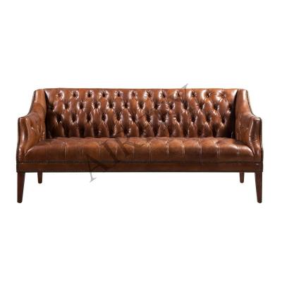 China Other High Back Button Tufted Upholstered Leather Sofa Set For Villa Living Room Hotel Club Furniture for sale