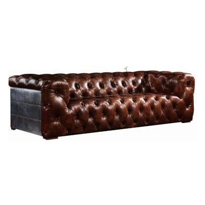 China Other Aluminum Rivet Buckle Cushion Deep Back Aviation Chesterfield Sofa Set For Living Room Hotel Club Furniture en venta